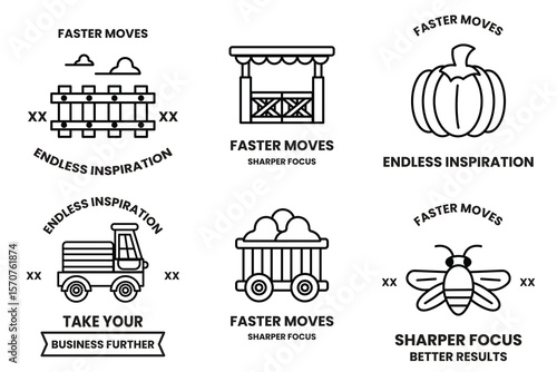 The image is a collection of six different icons