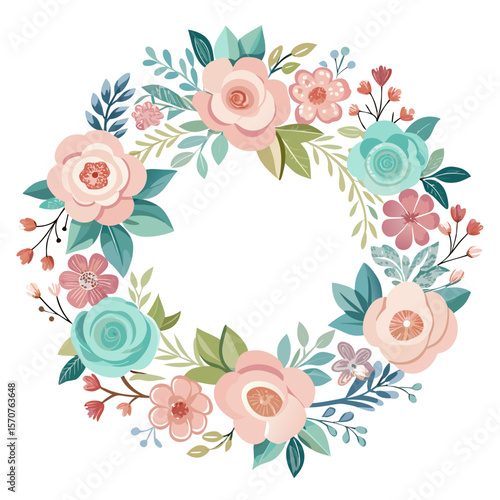 floral frame with flowers