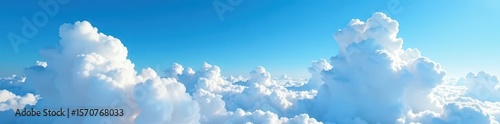 Vast azure expanse, fluffy cumulus clouds drift lazily , freedom, clouds, light