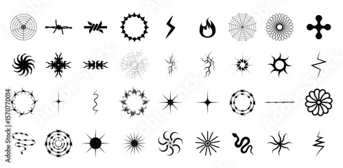 Retro futuristic elements for design.