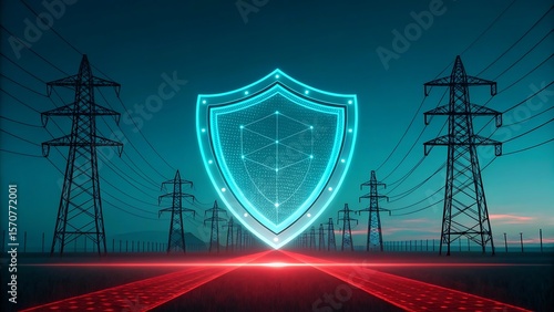 Digital shield protecting power grid infrastructure against cyber threats and ensuring energy security