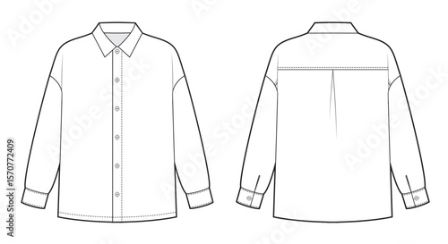 Fashion sketch of woamans classic shirt