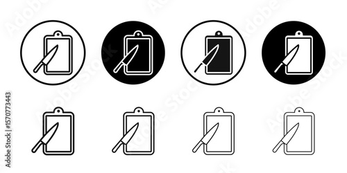 Cutting board with knife simple vector isolated symbol