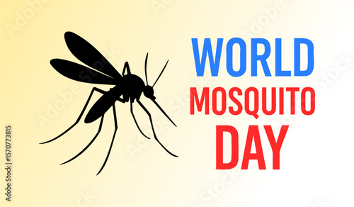 World Mosquito Day Awareness Poster with Black Insect Silhouette and Bold Text Design
