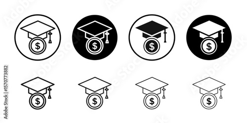 Education cost icon simple vector isolated symbol