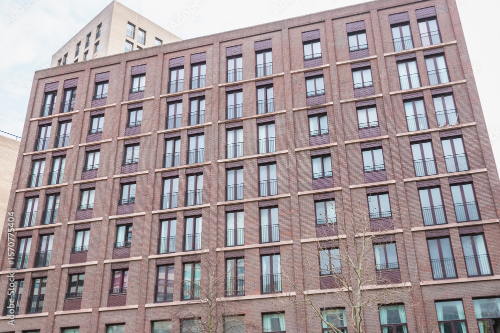 Fototapeta premium A council housing block Saxon Court and Roseberry Mansions in Kings Cross, London, England