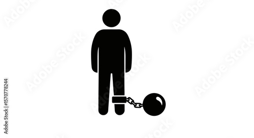 Shackled Figure - Freedom and Restriction Concept