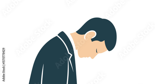 Downcast Businessman: Stress and Disappointment Illustration