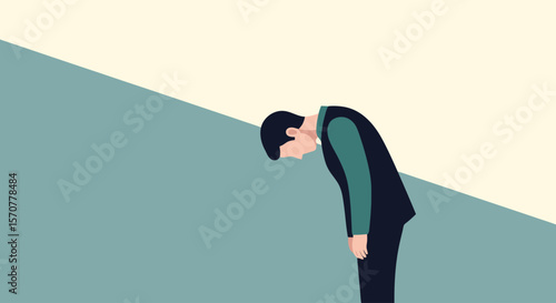 Burdened Professional: Illustration of Stress and Overwork