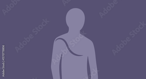 Abstract Figure Silhouette in Violet