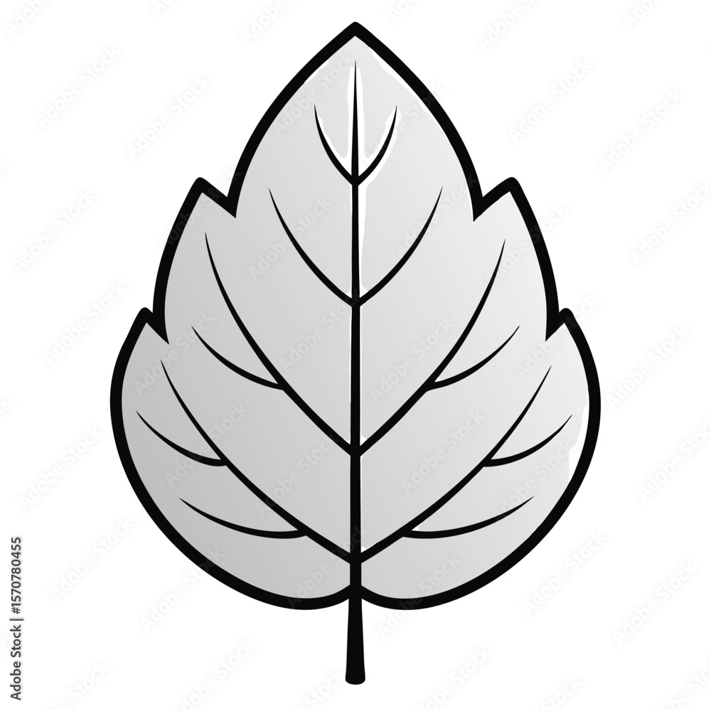 Fototapeta premium Light Shaded Leaf Simple Outline