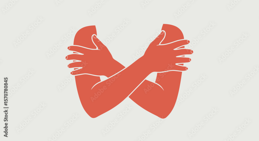 Obraz premium Self-Embrace: Arms and Hands in a Comforting Hug