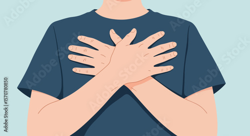 Crossed Hands on Chest: Comfort, Loyalty, Promise