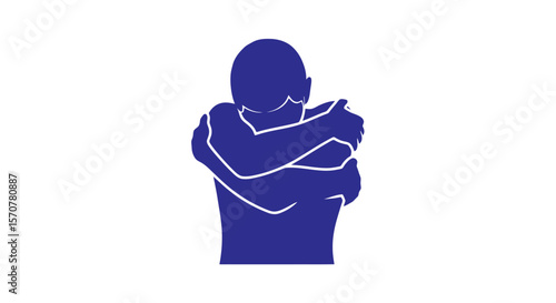 Self-Embrace: Vector Illustration of Comfort and Support