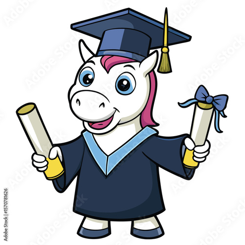 Cute Unicorn Graduation Success Day
