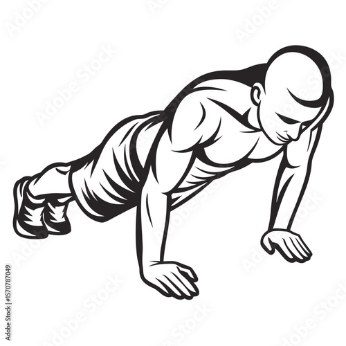Workout Pushup Man Fitness Exercise