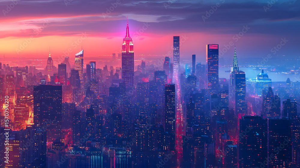 Obraz premium Modern cityscape, panoramic background