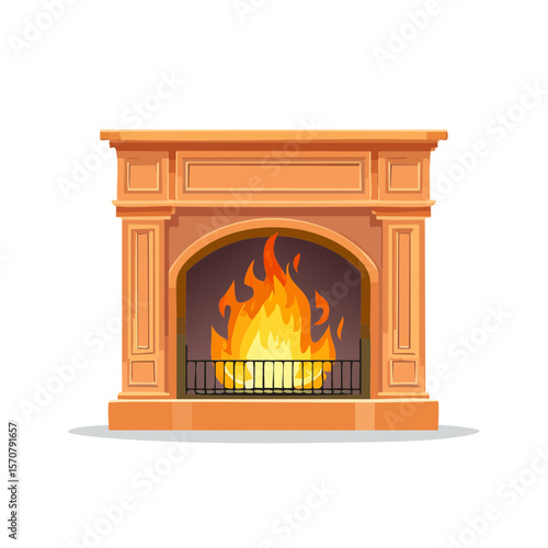 Warm Fireplace Scene for Cozy Home Decor