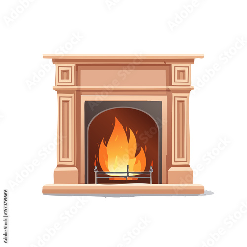 Cozy Fireplace Illustration in SVG Format