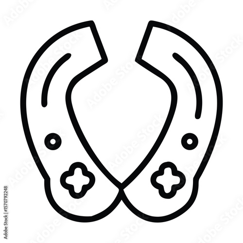 Horseshoe supportive trendy icon joyful abstract vector illustration artwork design |