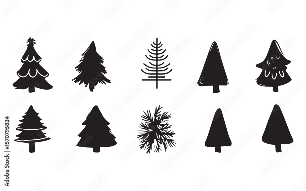 Fototapeta premium set of christmas trees