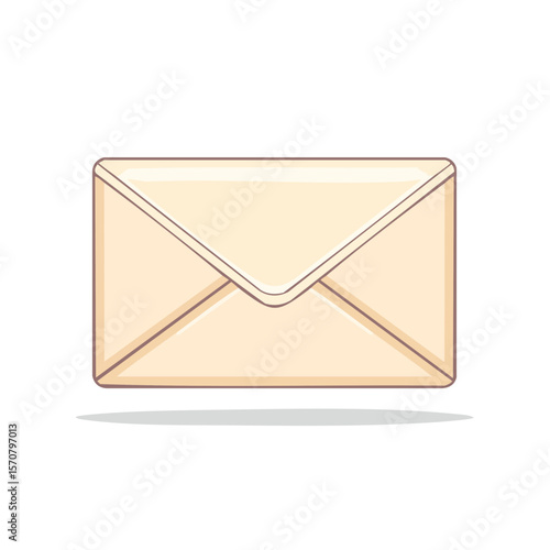 Closed Beige Envelope Vector Illustration for Correspondence, Communication, and Mail Delivery Concepts