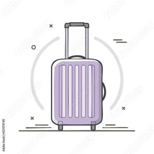 Stylish Suitcase Illustration Design for Travel and Vacation Planning on Dark Background