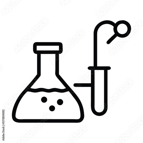 Science icon set chemistry laboratory technology vector symbol research beacon sign Vector

