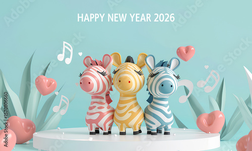 2026 年賀状素材（午年・干支・年賀状）ヨコ-2