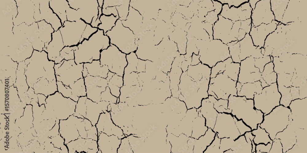 Fototapeta premium abstract brown grunge background with ground crack texture for banner and cover