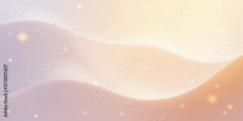Beige and blush pink abstract wave design with glowing orb lights and soft fluid motion