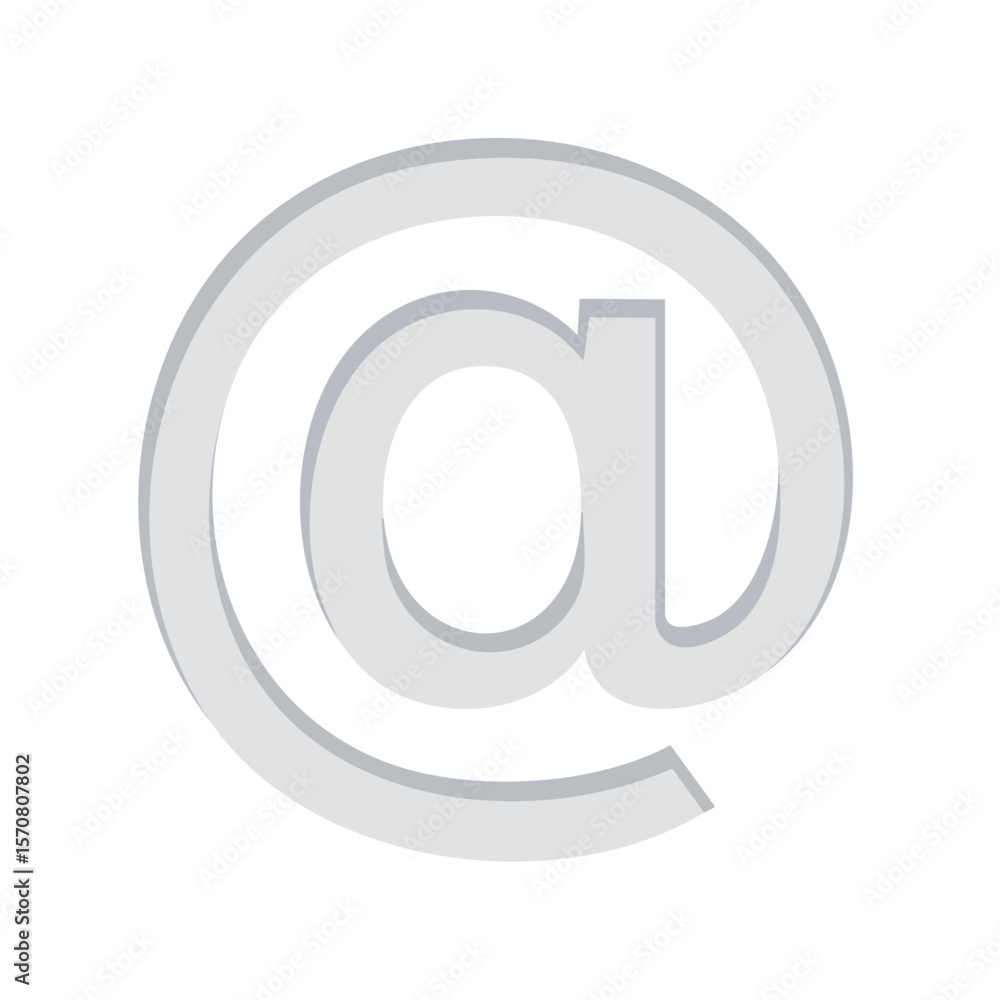 Obraz premium Gray at symbol on black background for email address identification, email marketing campaigns, and related business purposes.