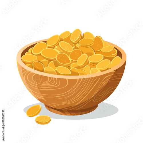 Bowl of Cereal Illustration in Vector Graphic Format for Breakfast