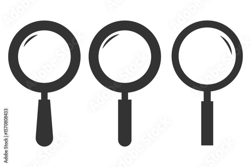 magnifying glass icon set 