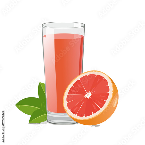 Grapefruit Juice Illustration: A Refreshing and Healthy Drink