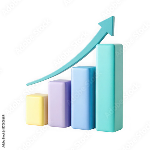 3d bar chart with upward trending arrow on black background representing growth Free Download 3d bar chart with upward trending arrow on black background representing growth - GFXLoad