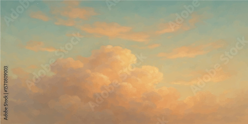 Abstract sky ablaze with fiery red and orange clouds at sunset, a beautiful natural light show