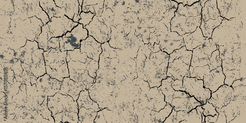 abstract brown grunge background with ground crack texture for banner. eps 10