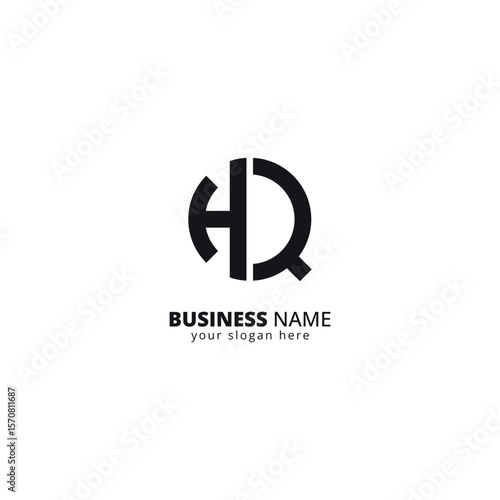 Creative Letter H and Q Logo, Bold Monogram Design.