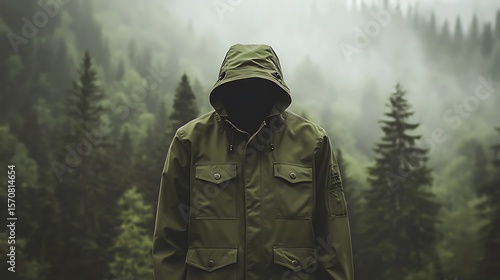 Minimal Trend: Flat-Lay of a Stylish Olive Green Jacket on Transparent Background