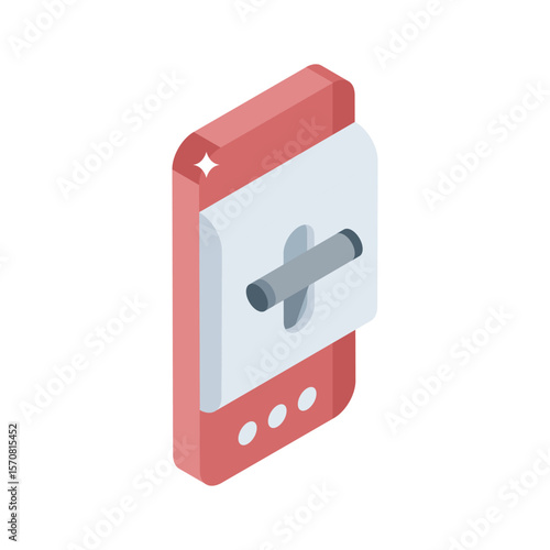 A captivating isometric icon showing mounted lever control system