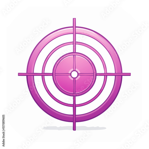 Pink target illustration with crosshairs centered accuracy and bullseye aims to attract attention goal achievement and focus