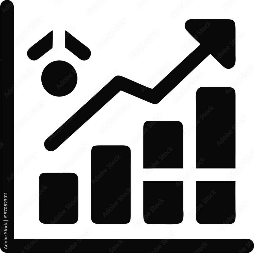 Fototapeta premium Business data growth icon chart symbol