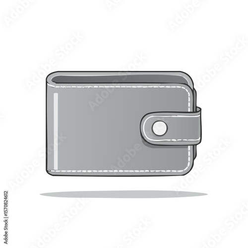Gray Wallet with Fastener Closure Illustration Financial Management Concept