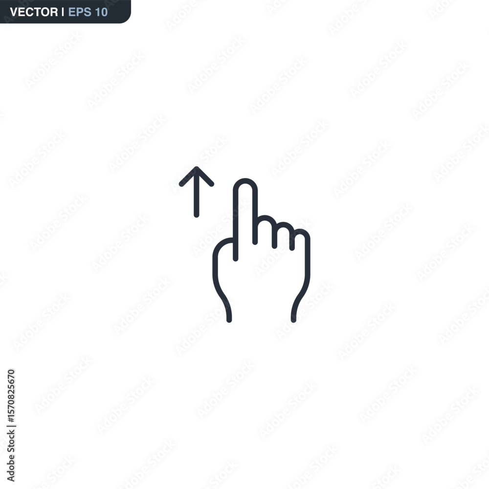 Fototapeta premium Swipe Up Gesture Icon