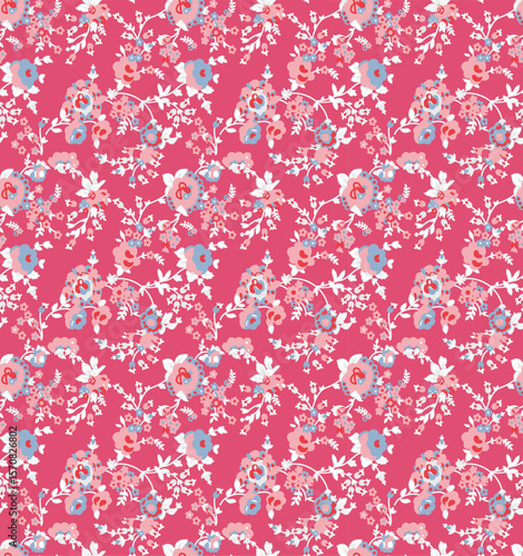 Classic Flower Pattern for Digital Textile Printing