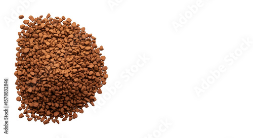 Instant Coffee Granules: A Close-Up View with Transparent Background