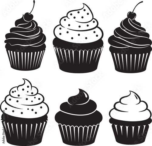 Cupcake silhouette vector illustration