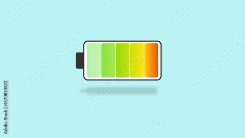 Animated Illustration of Power Recharging Indicator Showing Energy Filling Progress on Digital Battery Display