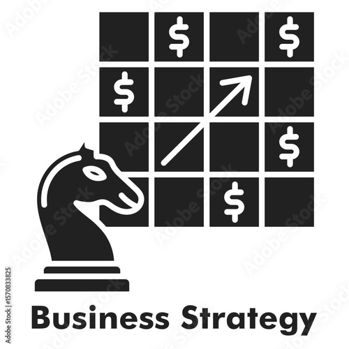 Business Strategy Icon - Glyph Style